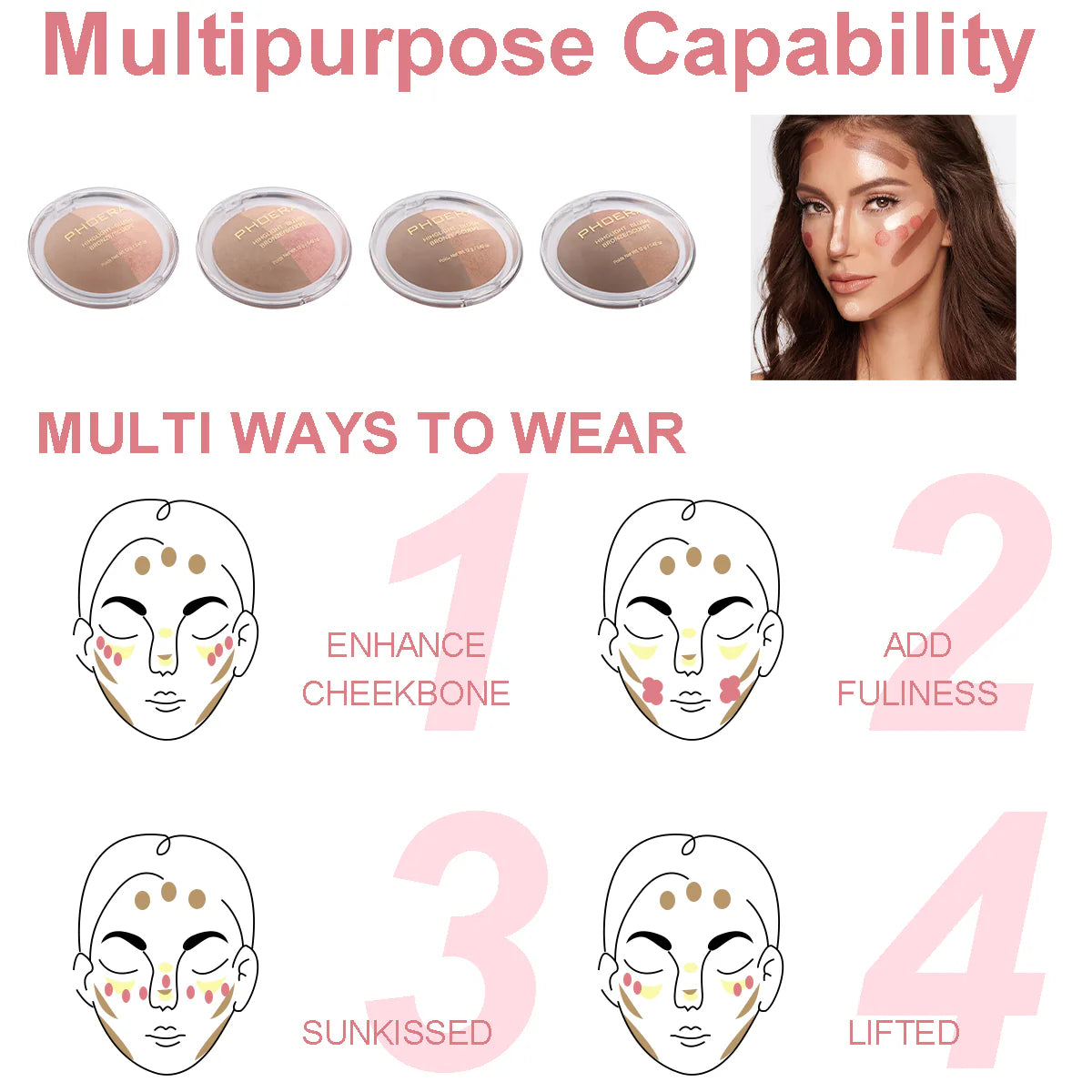 PHOERA 3 in 1 MAKEUP PALETTE