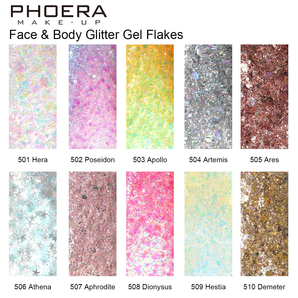 PHOERA Face&body Glitter Gel Flakes