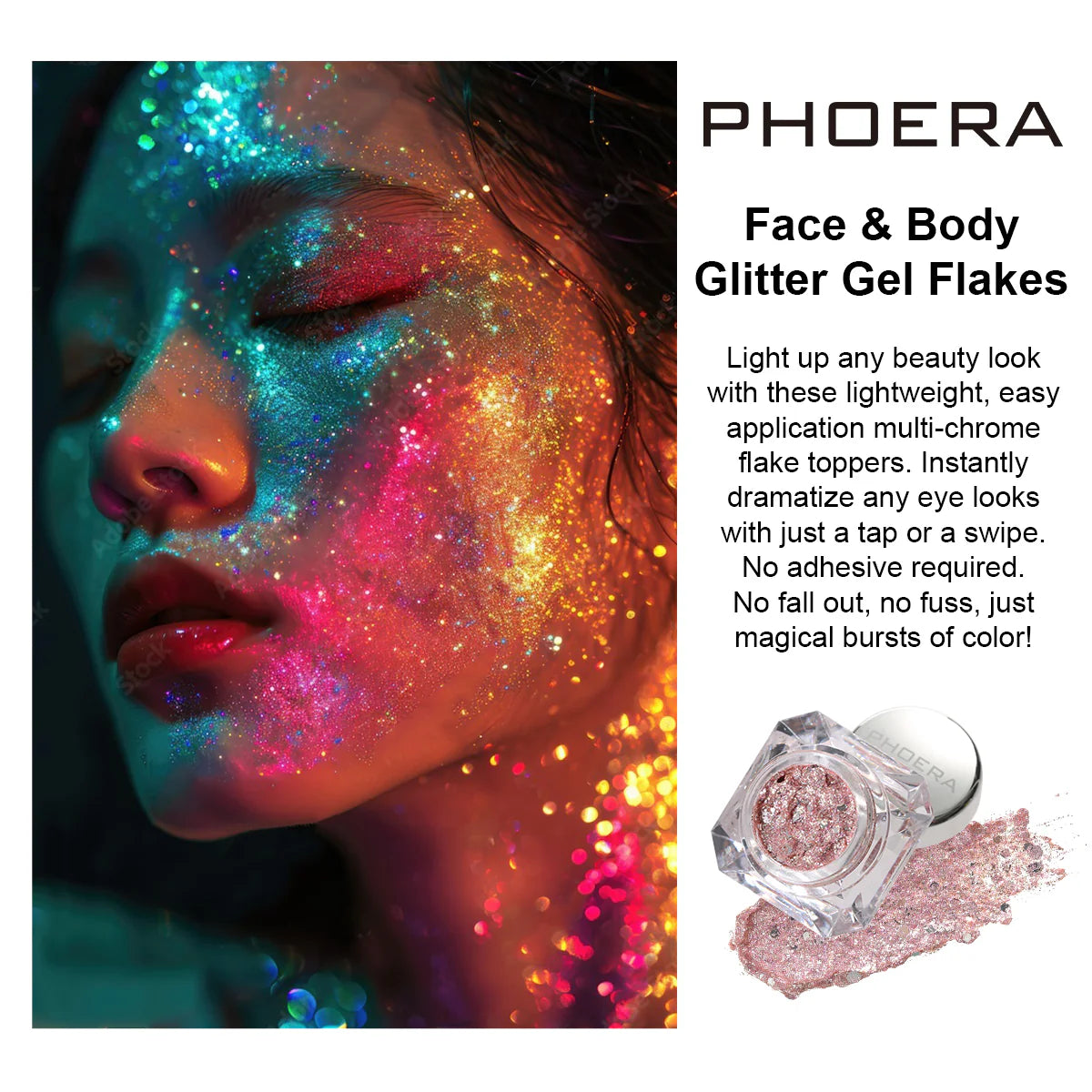 PHOERA Face&body Glitter Gel Flakes