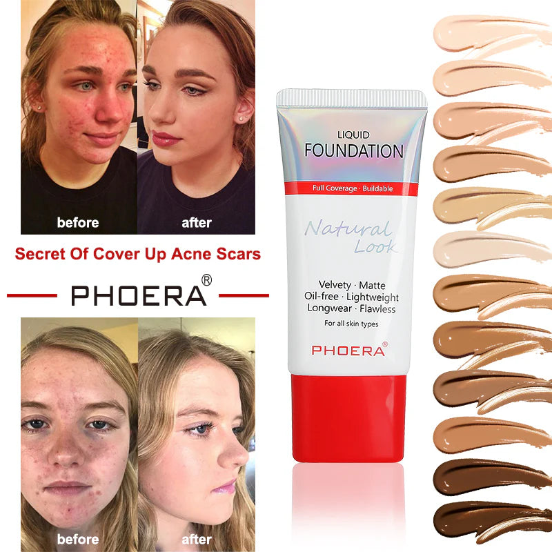PHOERA Velvety Matte Cover Liquid Foundation
