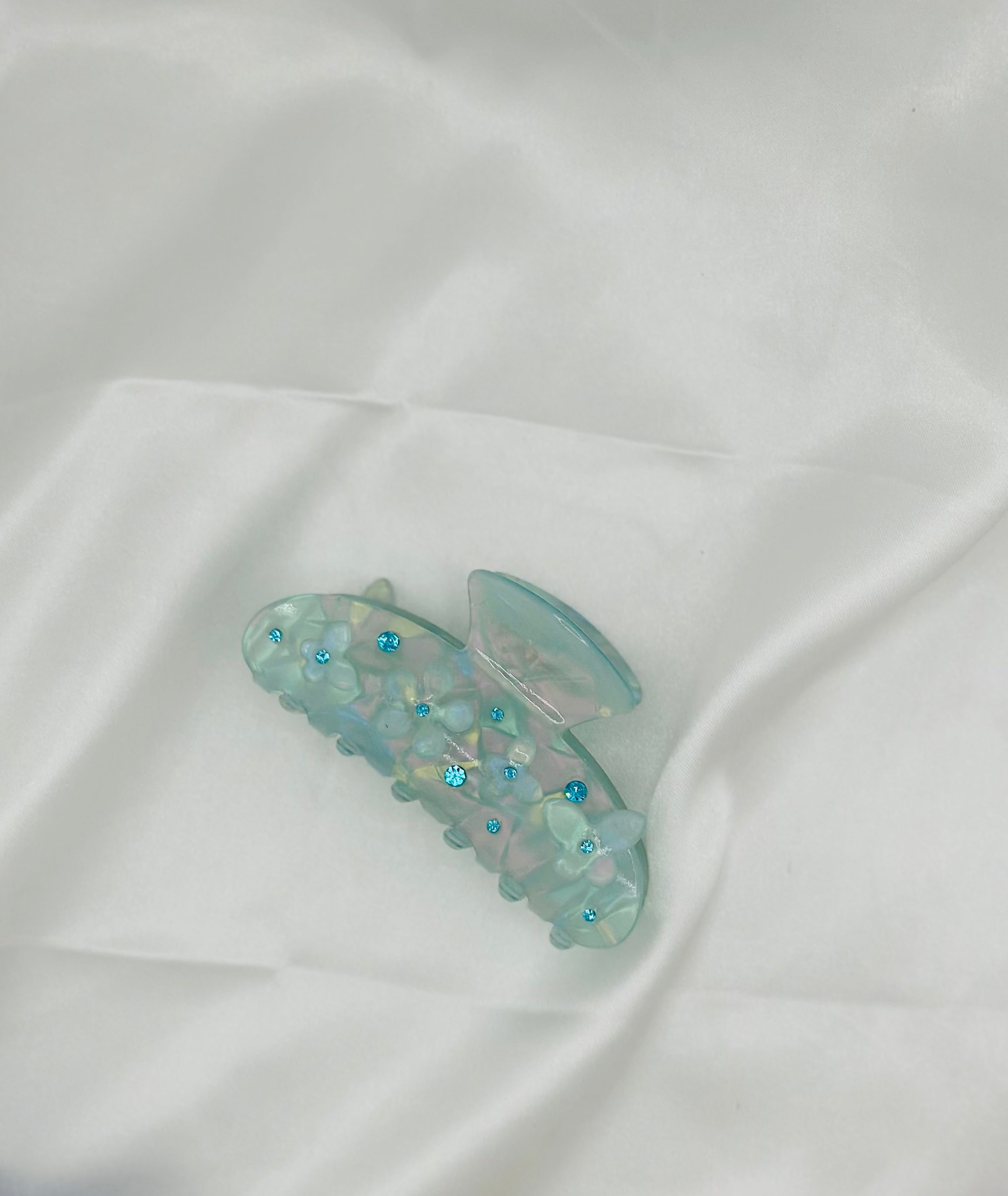 Iridescent Flower & Butterfly Claw Clip