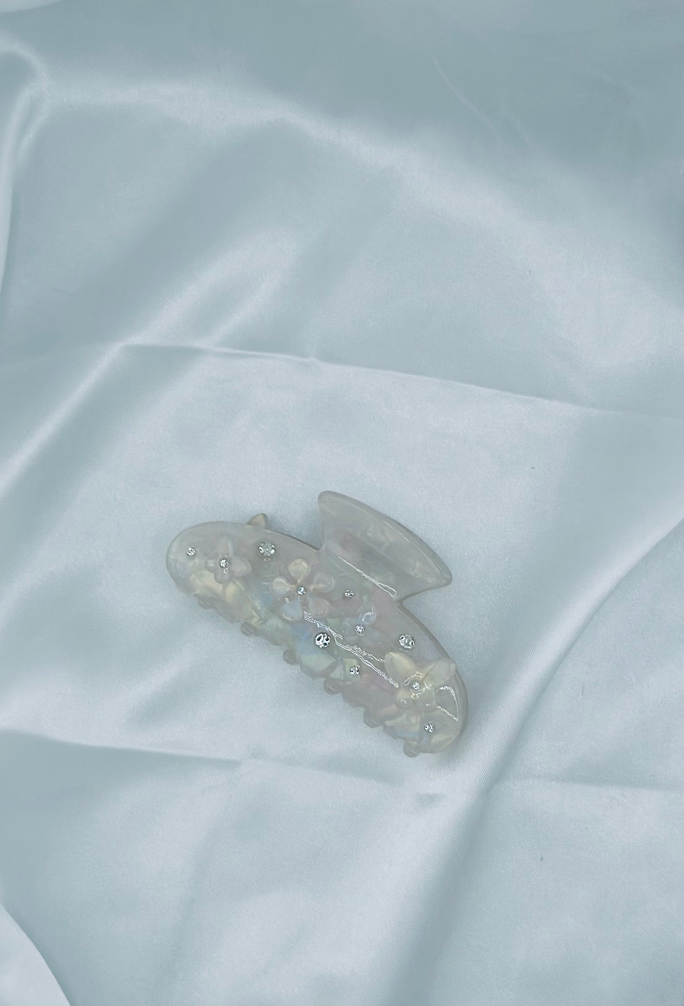 Iridescent Flower & Butterfly Claw Clip