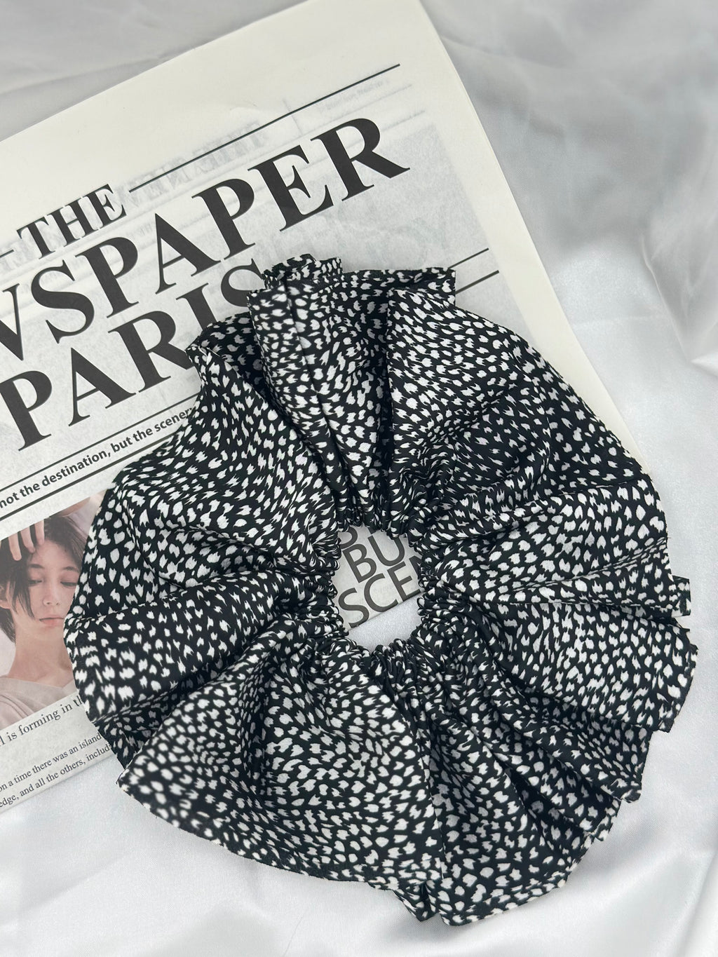 Polka Dots Satin Hair Tie