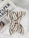 Oversized Square Stripped Hair Tie