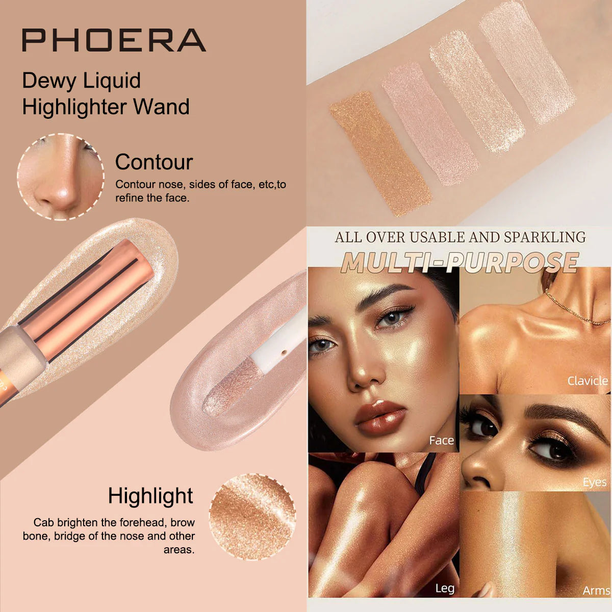 PHOERA Glow Liquid Highlighter Wand