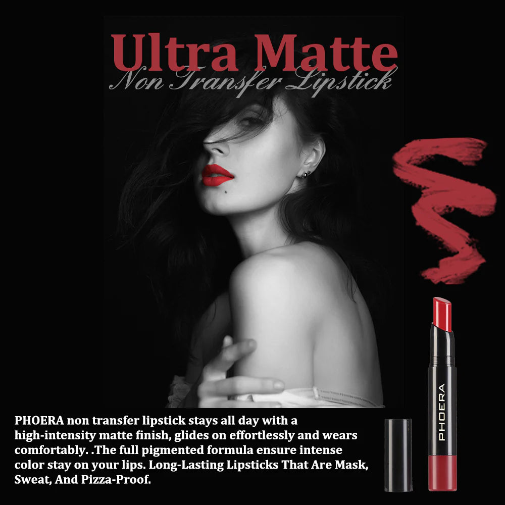 PHOERA Ultra Matte Non Transfer Lipstick