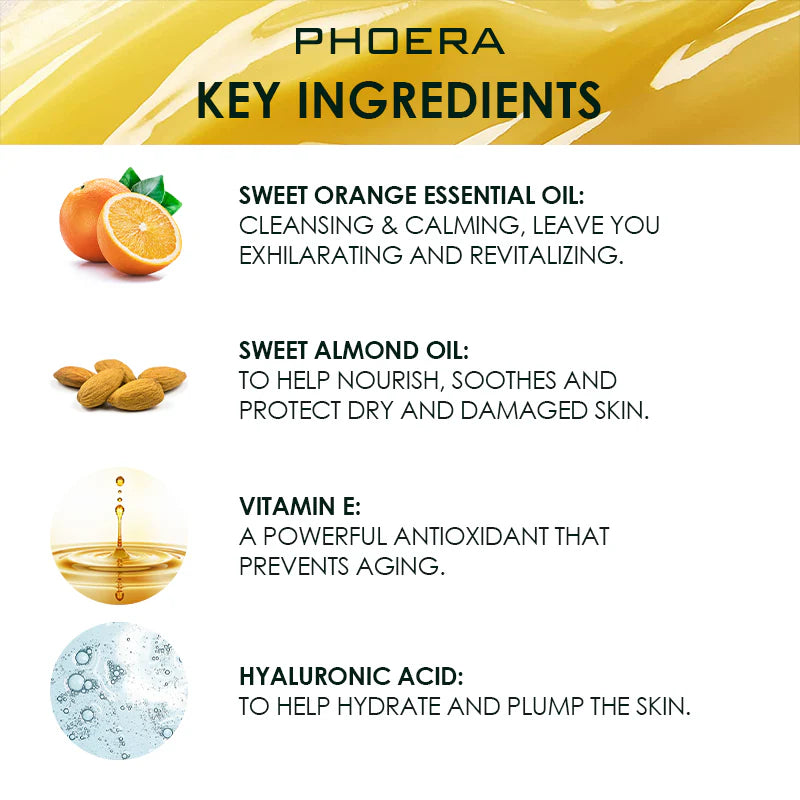 PHOERA Cleansing Balm with Sweet Orange Essential Oil