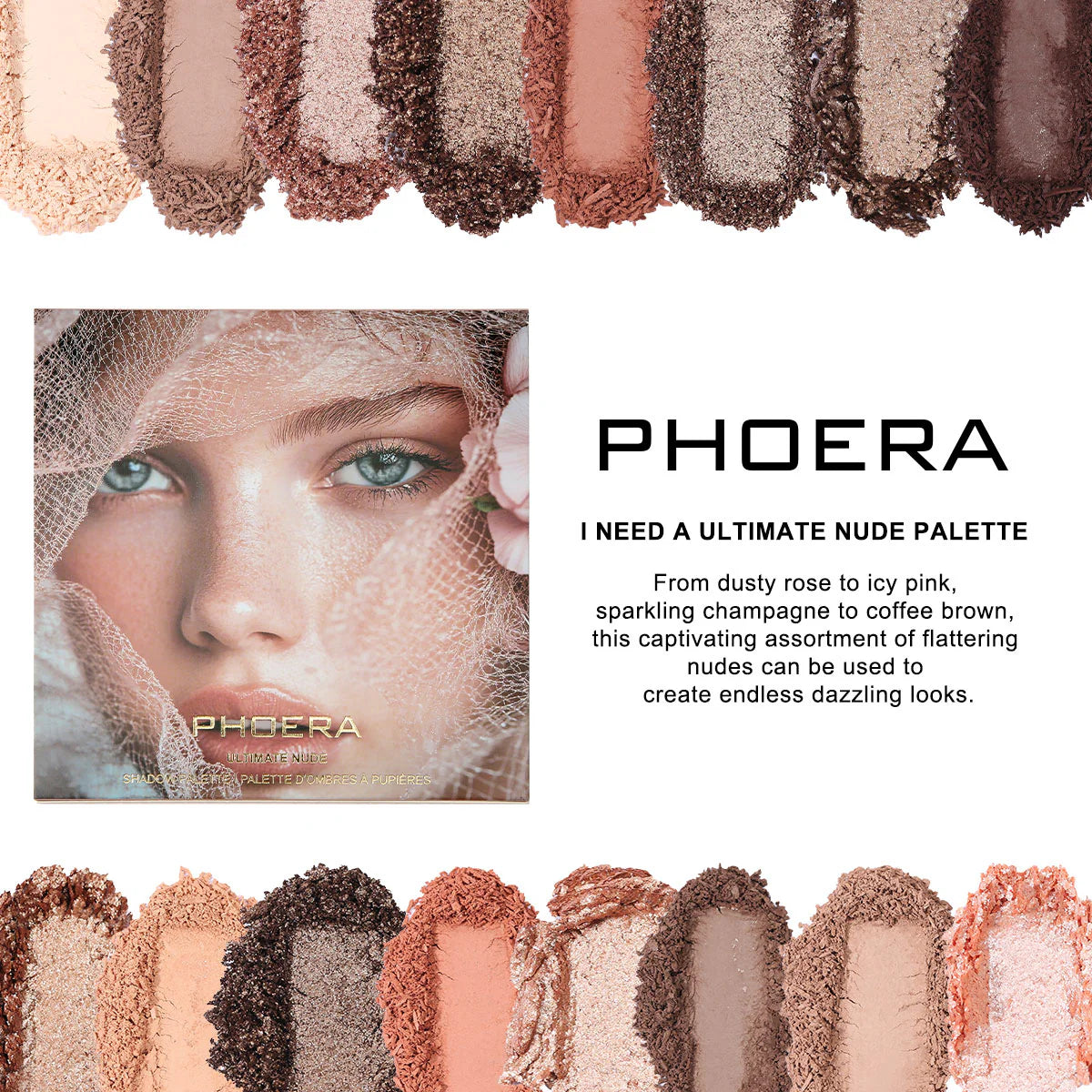 Phoera Highly Pigmented Eyeshadow X16 Palette