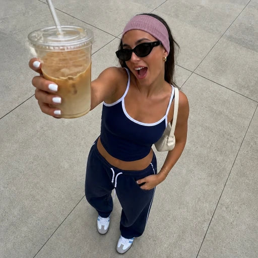 Off duty in purple